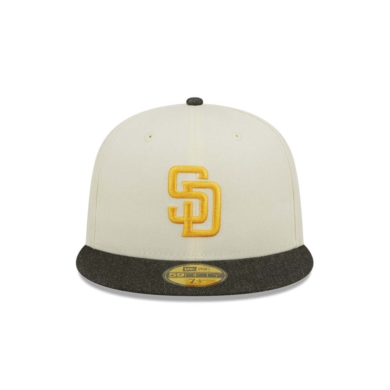 59fifty New Era San Diego Padres MLB Chrome Fitted Gorras Blancos | HU8926740