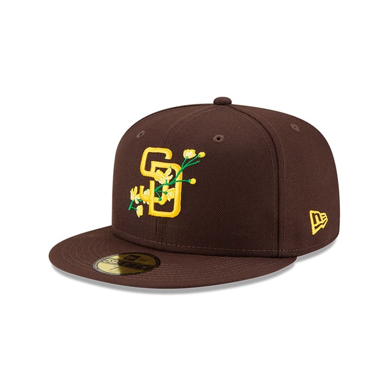 59fifty New Era San Diego Padres Side Patch Bloom Fitted Gorras Marrom | AL8657419