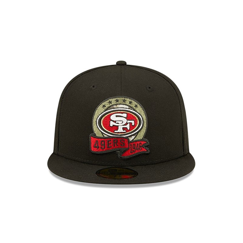 59fifty New Era San Francisco 49ers NFL Salute To Service Fitted Gorras Negros | ME7824659