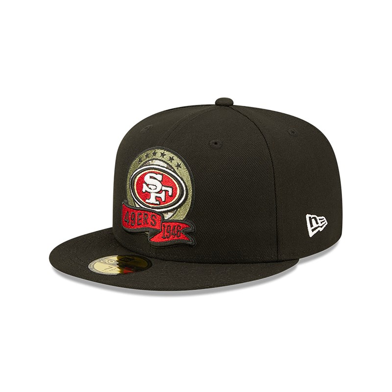 59fifty New Era San Francisco 49ers NFL Salute To Service Fitted Gorras Negros | ME7824659