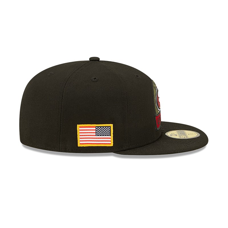 59fifty New Era San Francisco 49ers NFL Salute To Service Fitted Gorras Negros | ME7824659