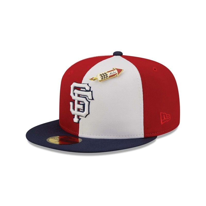 59fifty New Era San Francisco Giants Pinwheel Americana Fitted Gorras Rojos | CO5032918