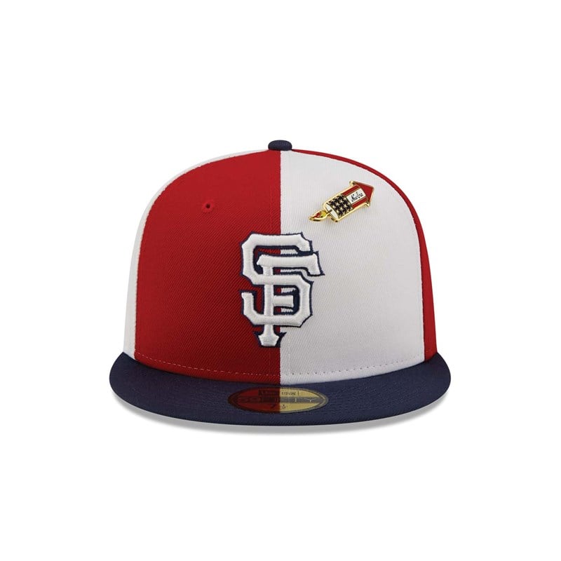 59fifty New Era San Francisco Giants Pinwheel Americana Fitted Gorras Rojos | CO5032918