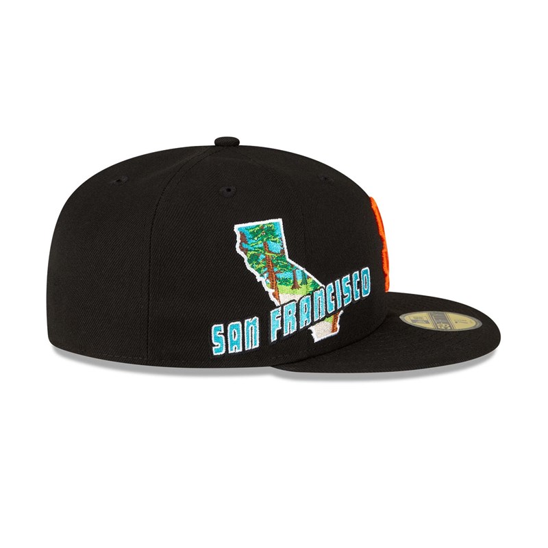 59fifty New Era San Francisco Giants Stateview Fitted Gorras Negros | TX2940176