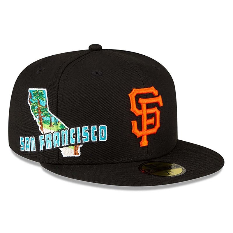 59fifty New Era San Francisco Giants Stateview Fitted Gorras Negros | TX2940176