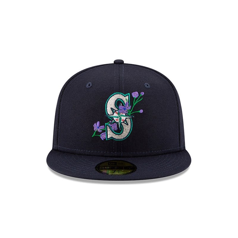 59fifty New Era Seattle Mariners Side Patch Bloom Fitted Gorras Azules | QR5624937