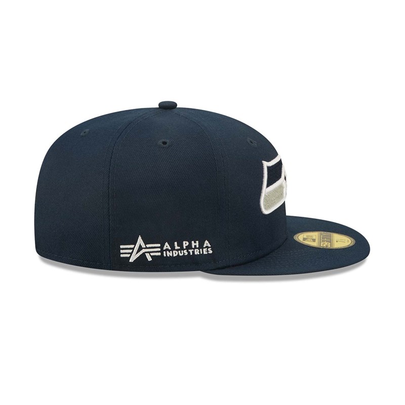 59fifty New Era Seattle Seahawks X Alpha Industries Fitted Gorras Azules | GK2184357