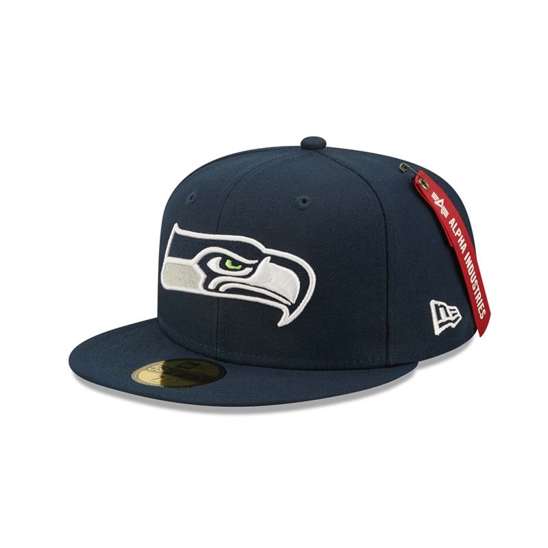 59fifty New Era Seattle Seahawks X Alpha Industries Fitted Gorras Azules | GK2184357