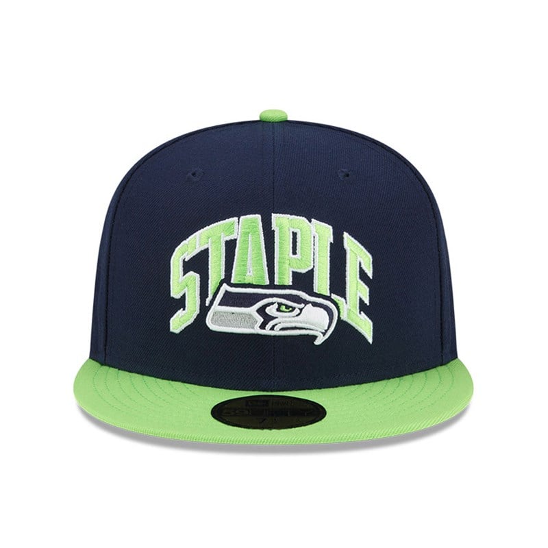 59fifty New Era Seattle Seahawks X Staple Fitted Gorras Azules | OV4789561