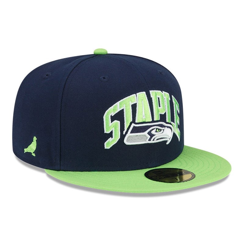 59fifty New Era Seattle Seahawks X Staple Fitted Gorras Azules | OV4789561