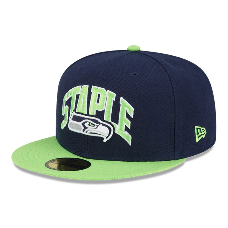 59fifty New Era Seattle Seahawks X Staple Fitted Gorras Azules | OV4789561