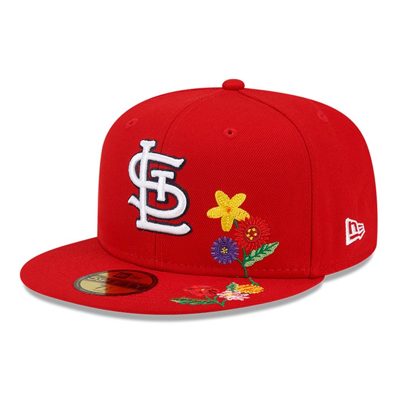 59fifty New Era St. Louis Cardinals Visor Bloom Fitted Gorras Rojos | YG8534297