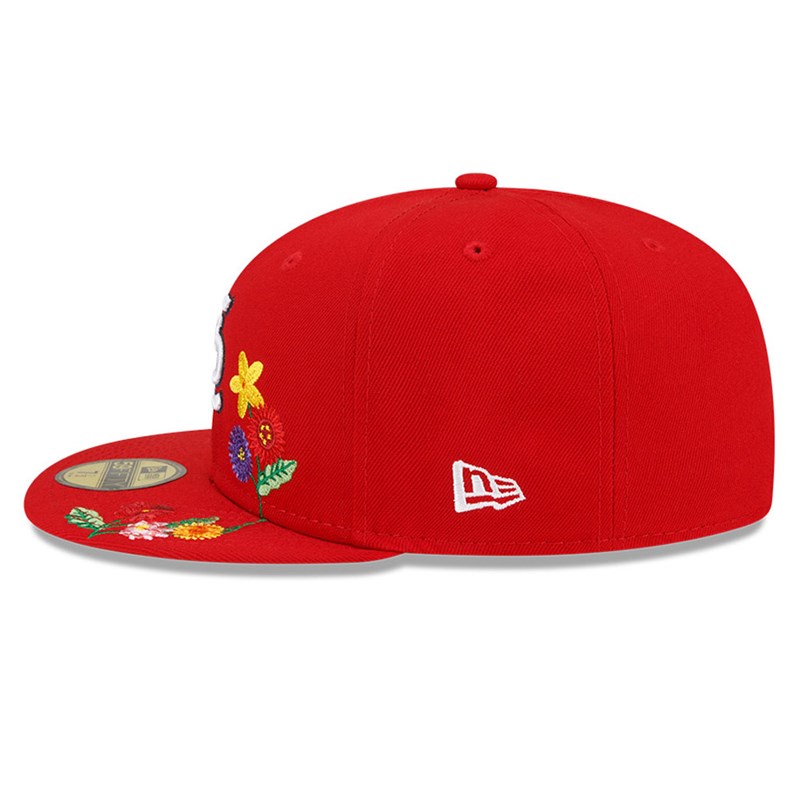 59fifty New Era St. Louis Cardinals Visor Bloom Fitted Gorras Rojos | YG8534297