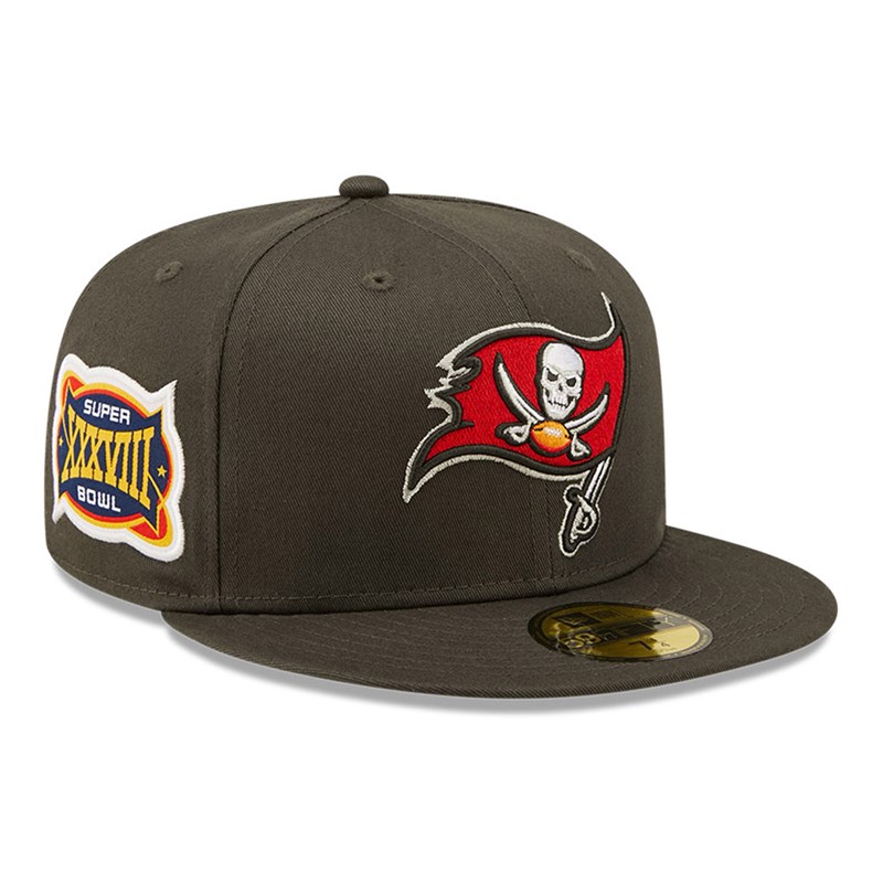 59fifty New Era Tampa Bay Buccaneers Side Patch Fitted Gorras Grises | QC2160439