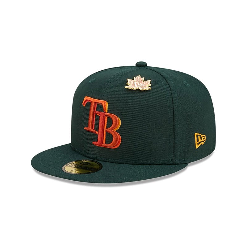 59fifty New Era Tampa Bay Rays Leafy Fitted Gorras Verdes | QN8923561