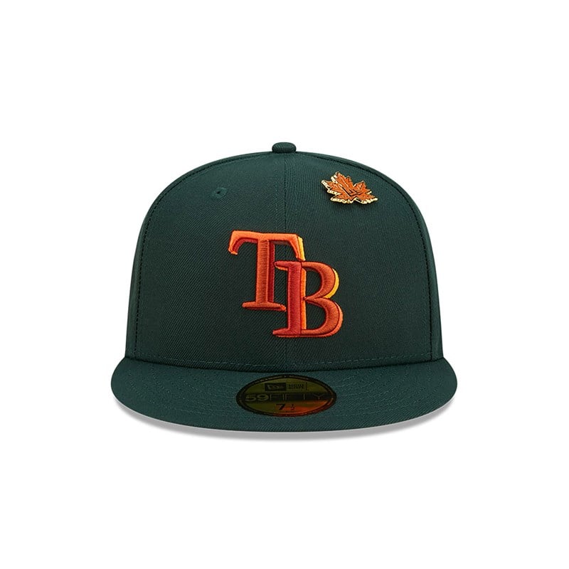 59fifty New Era Tampa Bay Rays Leafy Fitted Gorras Verdes | QN8923561