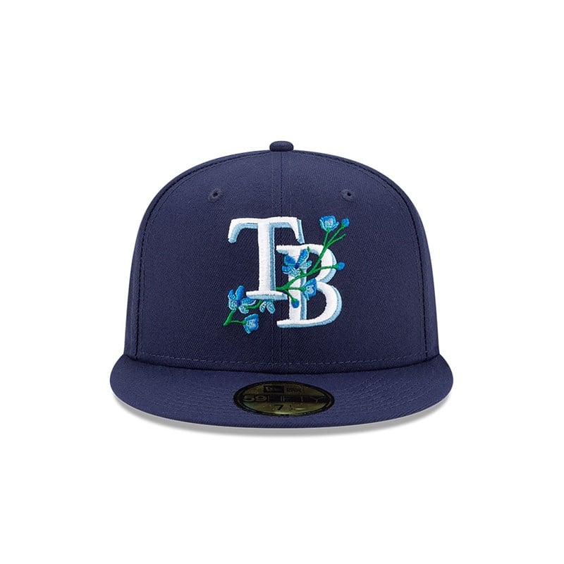 59fifty New Era Tampa Bay Rays Side Patch Bloom Fitted Gorras Azules | RU3186472