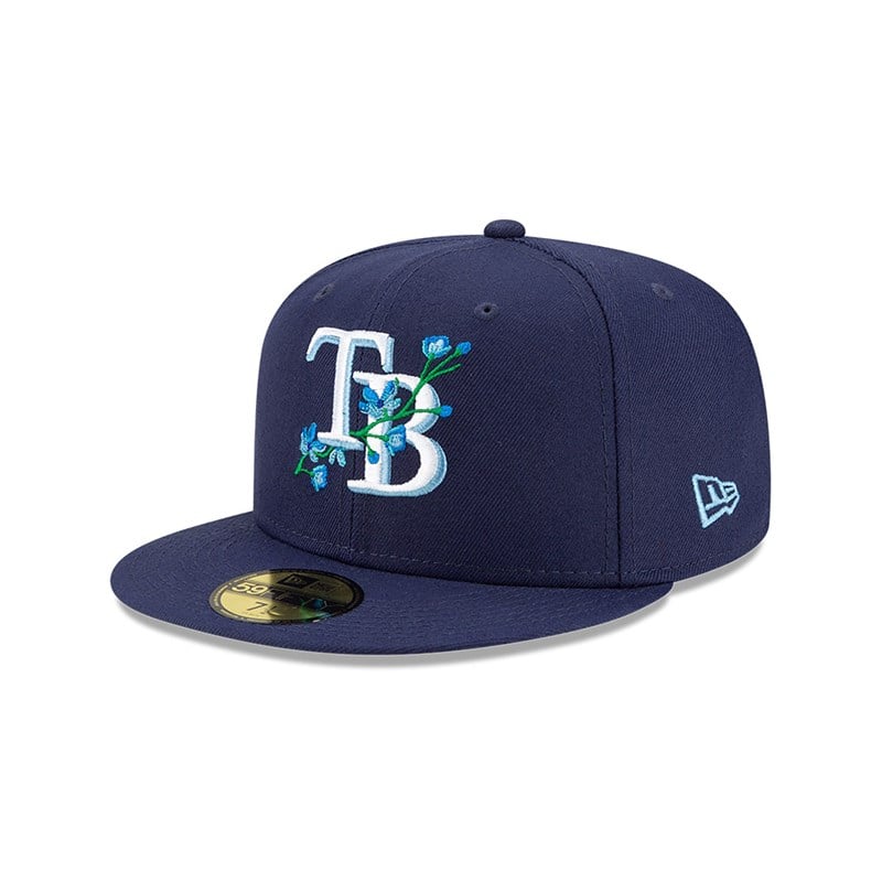 59fifty New Era Tampa Bay Rays Side Patch Bloom Fitted Gorras Azules | RU3186472