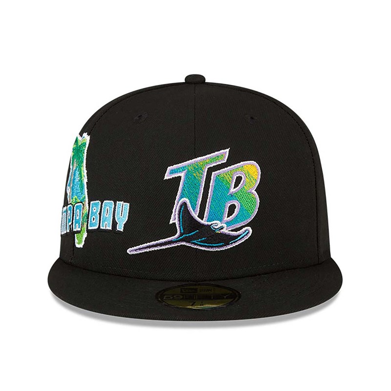 59fifty New Era Tampa Bay Rays Stateview Fitted Gorras Negros | OM3845296