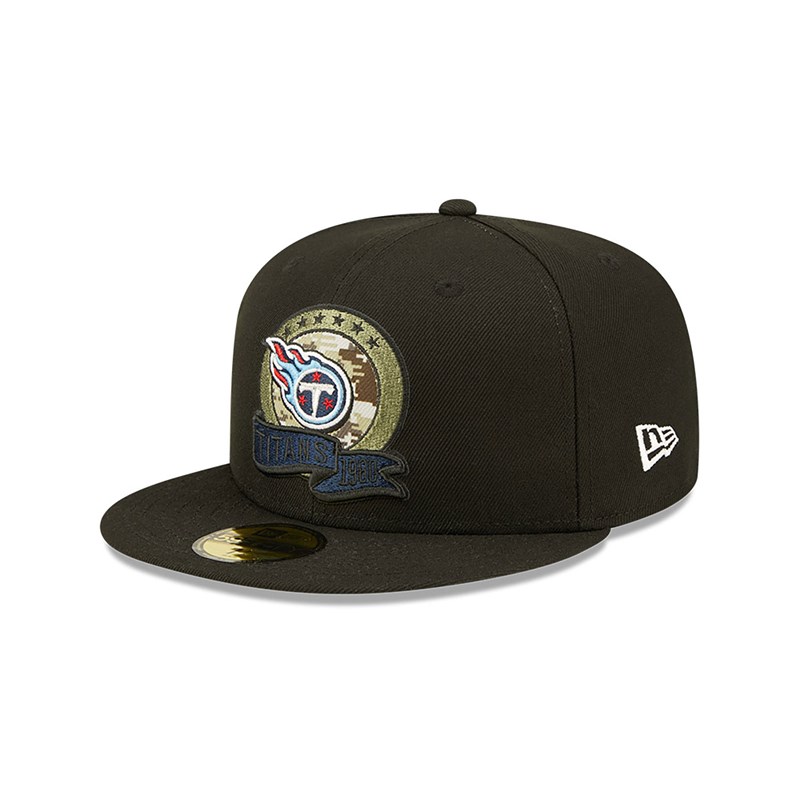 59fifty New Era Tennessee Titans NFL Salute To Service Fitted Gorras Negros | PW8529134