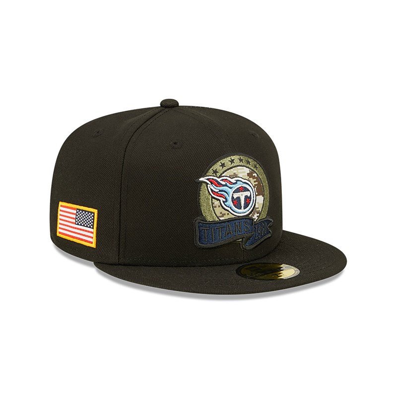 59fifty New Era Tennessee Titans NFL Salute To Service Fitted Gorras Negros | PW8529134