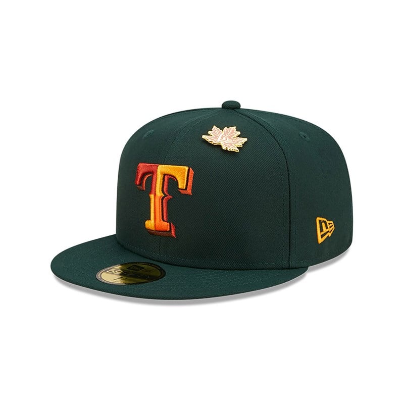 59fifty New Era Texas Rangers Leafy Fitted Gorras Verdes | CU8729540