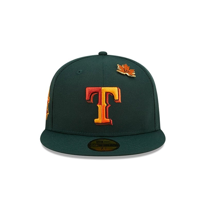 59fifty New Era Texas Rangers Leafy Fitted Gorras Verdes | CU8729540