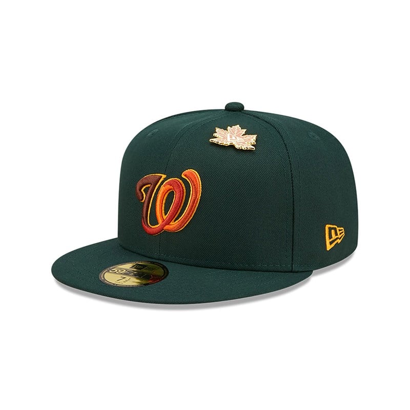 59fifty New Era Washington Leafy Fitted Gorras Verdes | XM5096734