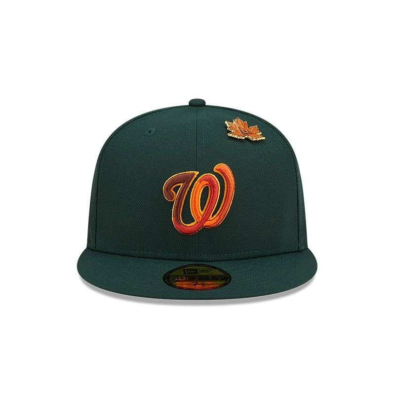 59fifty New Era Washington Leafy Fitted Gorras Verdes | XM5096734