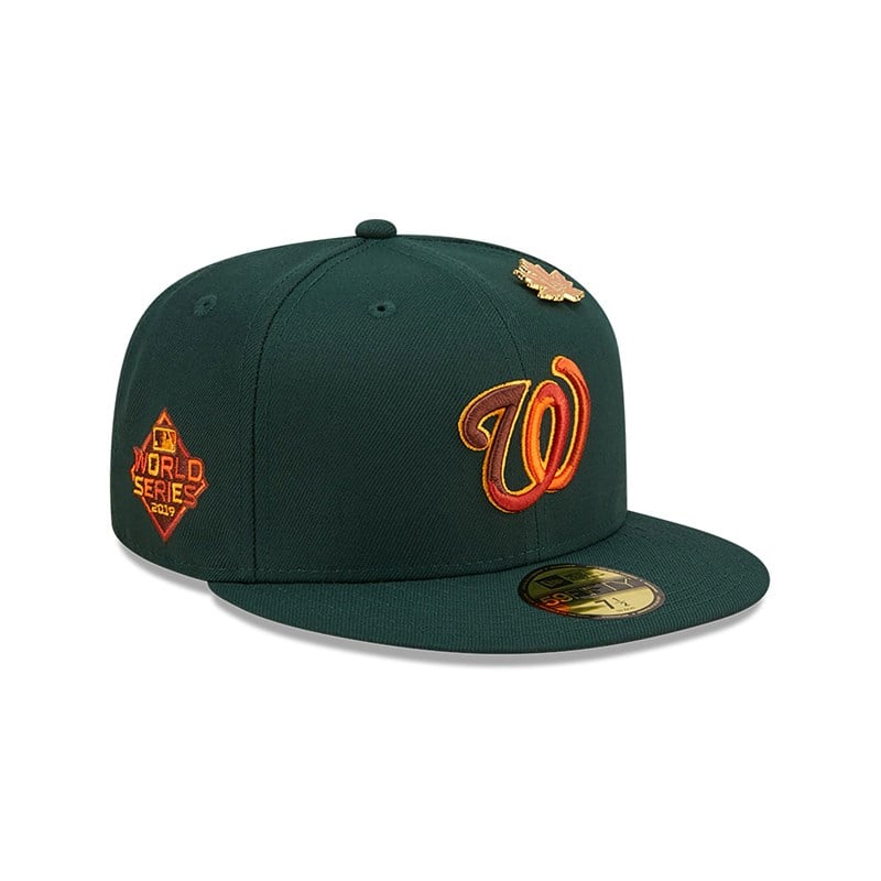 59fifty New Era Washington Leafy Fitted Gorras Verdes | XM5096734