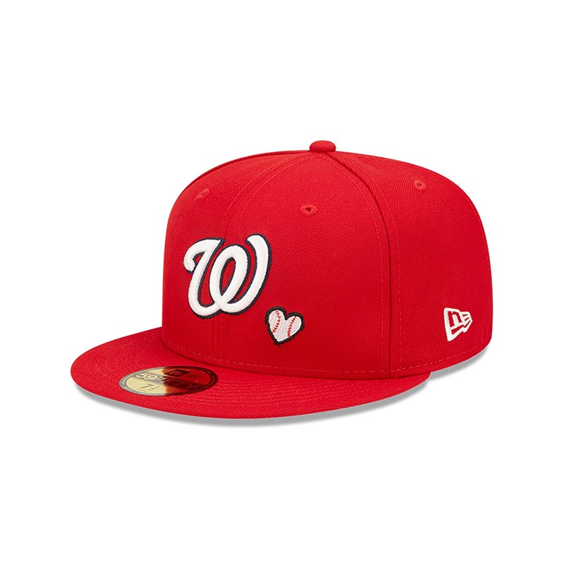 59fifty New Era Washington MLB Team Heart Fitted Gorras Rojos | SR6485720