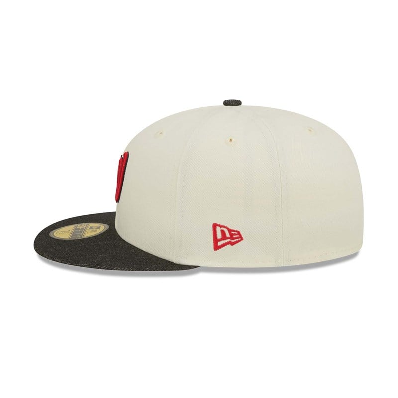 59fifty New Era Washington Nationals MLB Chrome Fitted Gorras Blancos | DS6134289