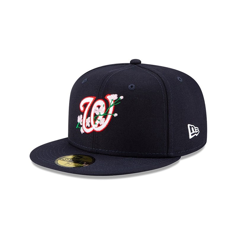 59fifty New Era Washington Nationals Side Patch Bloom Fitted Gorras Azules | RJ0185296