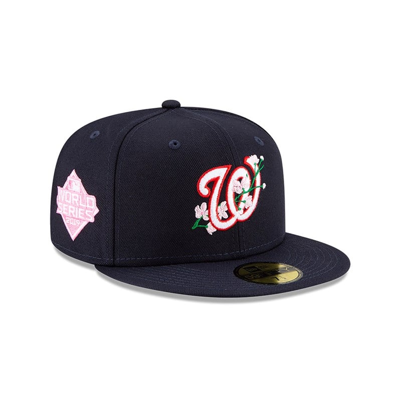 59fifty New Era Washington Nationals Side Patch Bloom Fitted Gorras Azules | RJ0185296