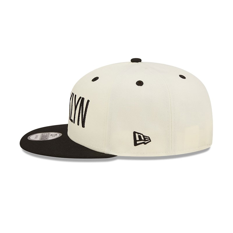 9fifty New Era Brooklyn Nets Logo Blend Gorras Blancos | QL3956712