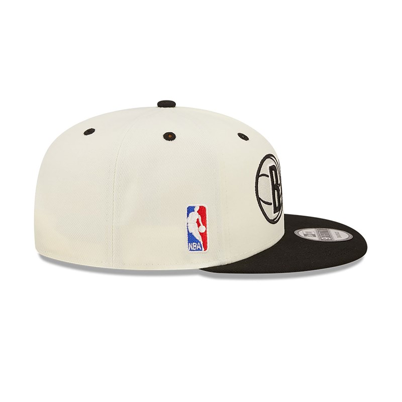 9fifty New Era Brooklyn Nets Logo Blend Gorras Blancos | QL3956712