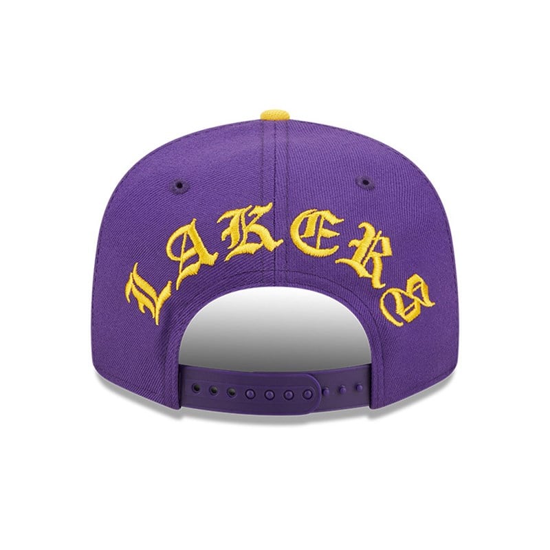 9fifty New Era La Lakers NBA Letter Arch Gorras Morados | EF6942738