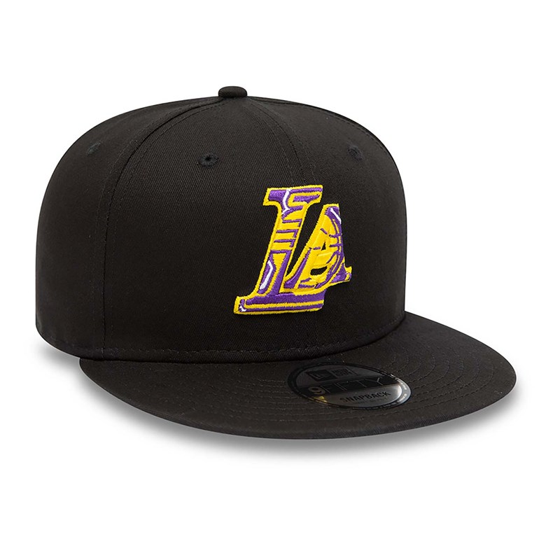 9fifty New Era La Lakers Team Infill Logo Gorras Negros | CP1620784