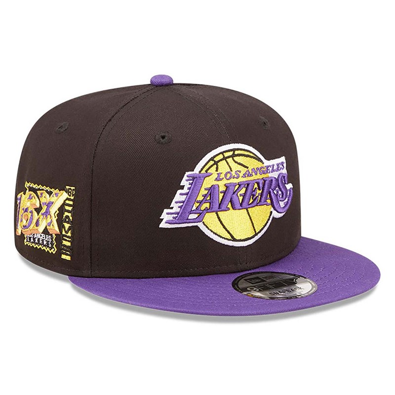 9fifty New Era La Lakers Team Patch Gorras Negros | ZV6752813