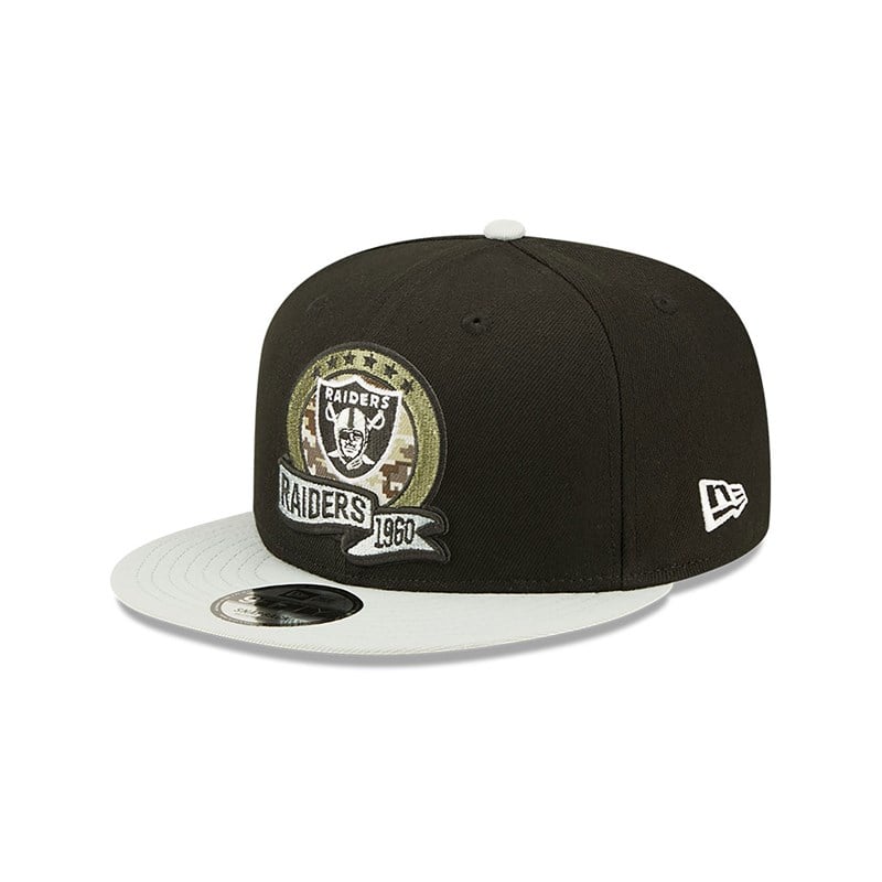 9fifty New Era Las Vegas Raiders NFL Salute To Service Gorras Negros | BC8710946