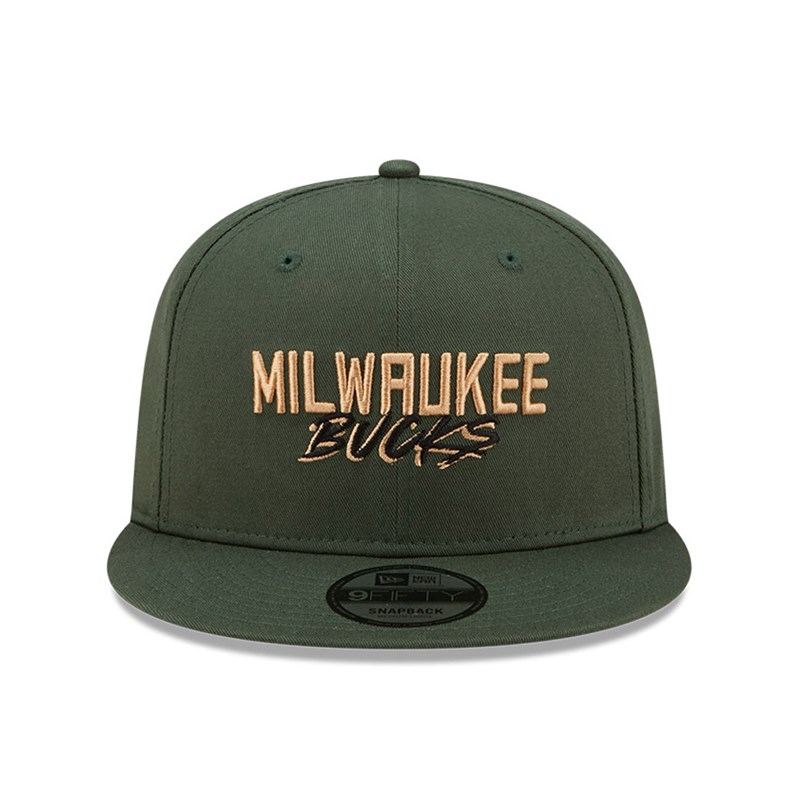 9fifty New Era Milwaukee Bucks Script Logo Gorras Verdes | FS0423875