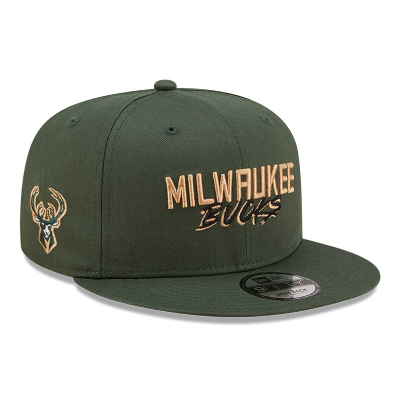 9fifty New Era Milwaukee Bucks Script Logo Gorras Verdes | FS0423875