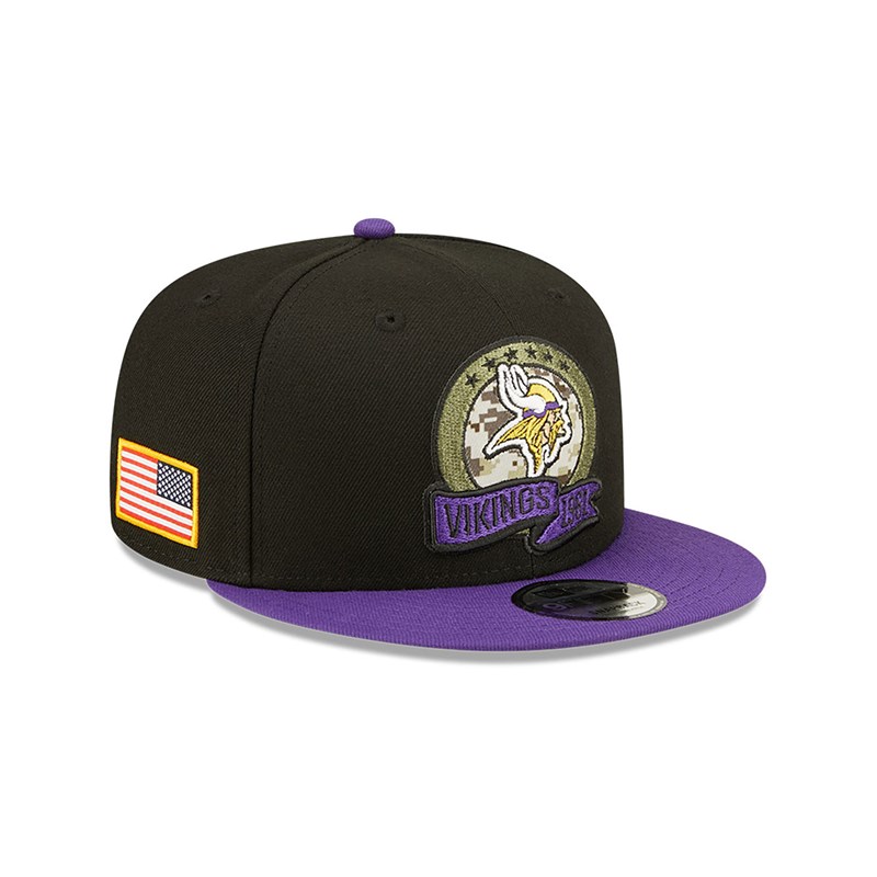 9fifty New Era Minnesota Vikings NFL Salute To Service Gorras Negros | XI8610279