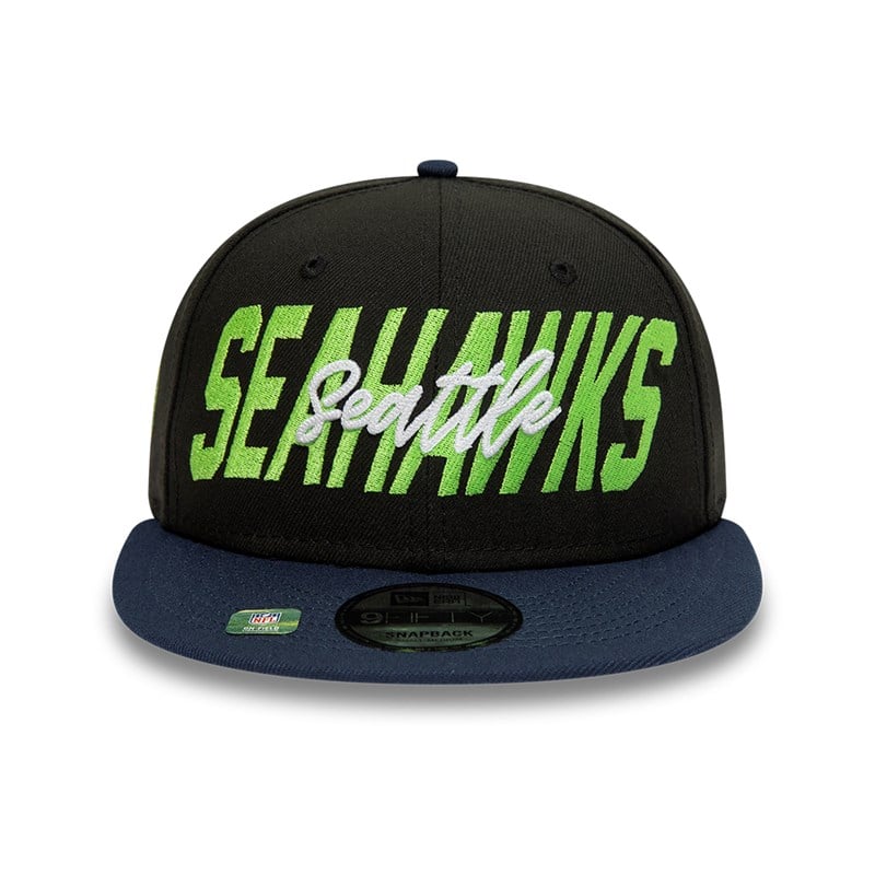 9fifty New Era Seattle Seahawks NFL Draft Gorras Negros | EL0293815