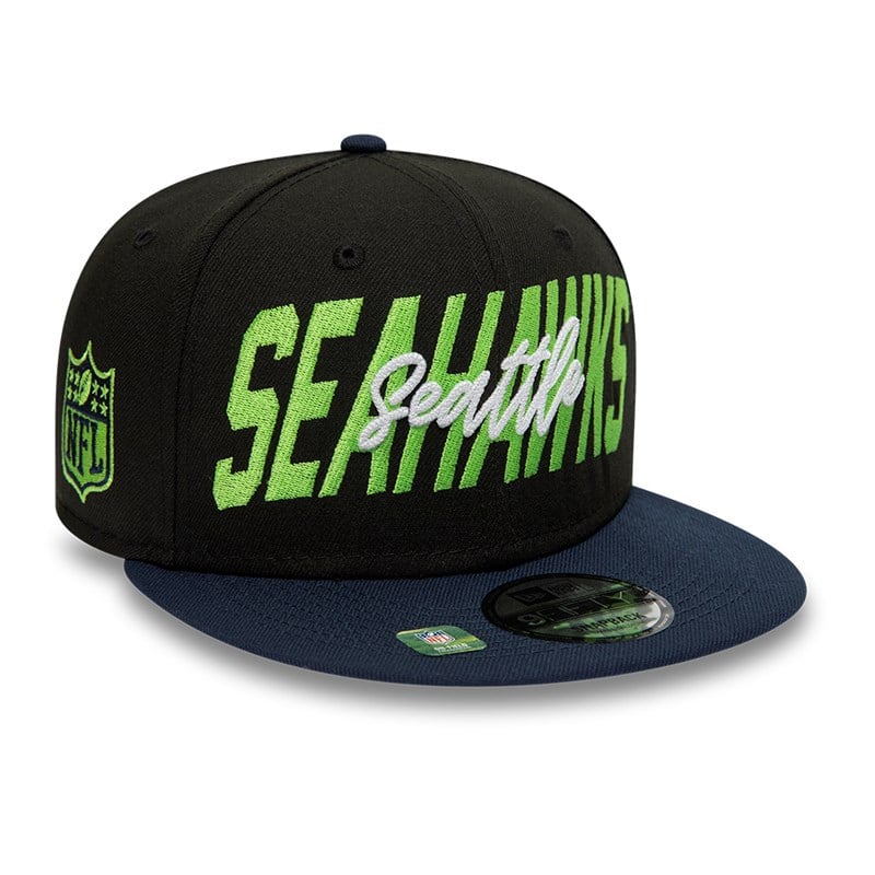 9fifty New Era Seattle Seahawks NFL Draft Gorras Negros | EL0293815