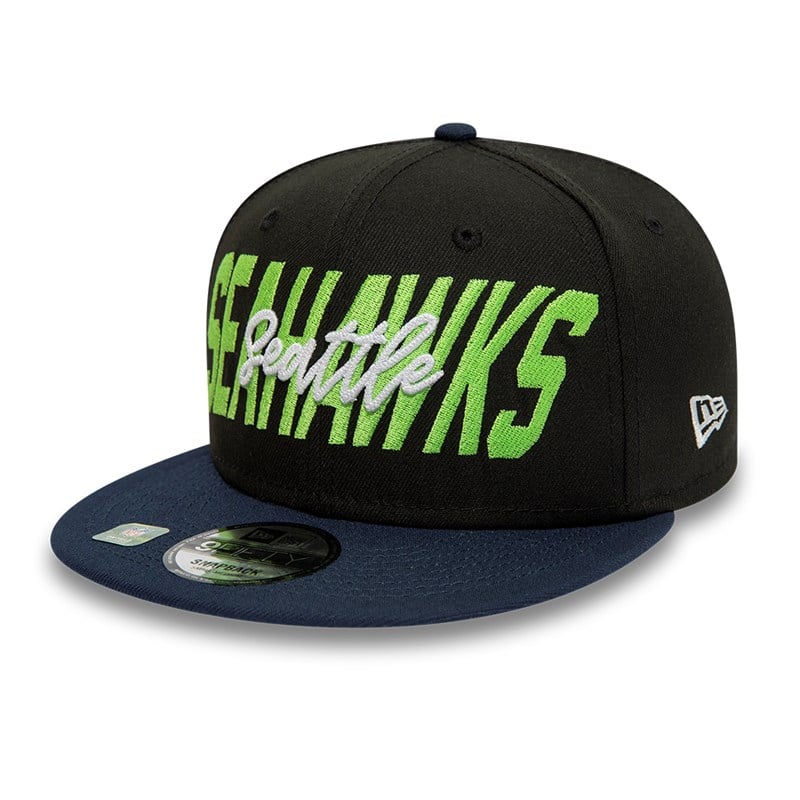 9fifty New Era Seattle Seahawks NFL Draft Gorras Negros | EL0293815