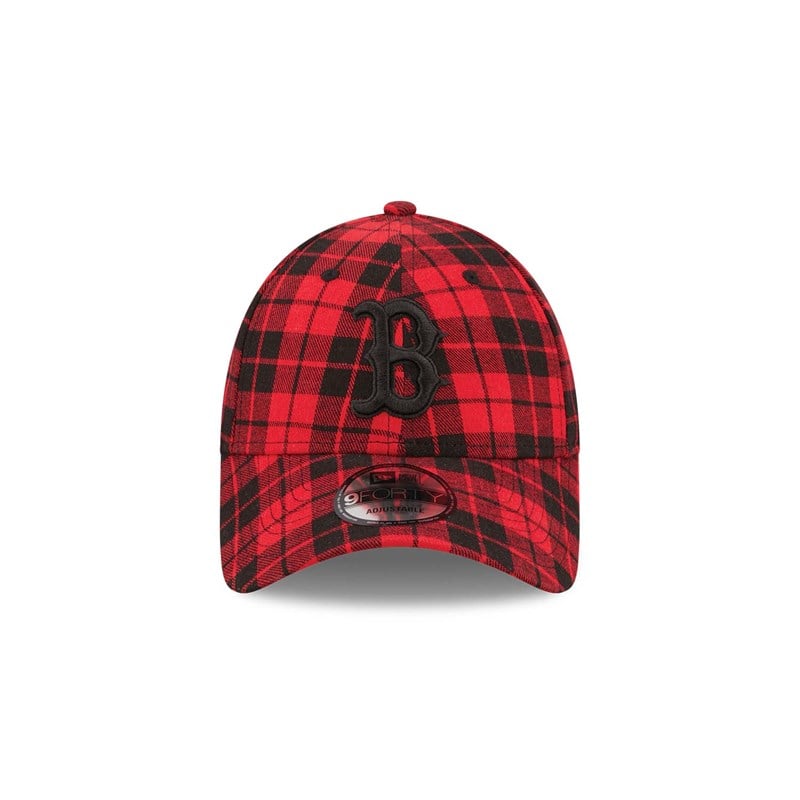 9forty New Era Boston Sox Plaid Adjustable Gorras Rojos | WT7569082