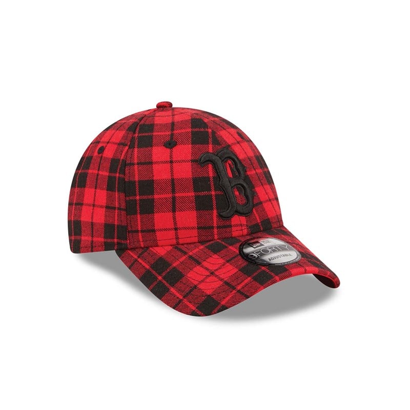 9forty New Era Boston Sox Plaid Adjustable Gorras Rojos | WT7569082