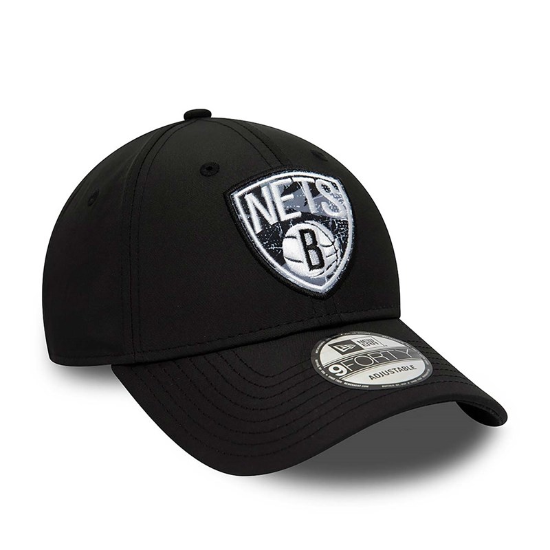 9forty New Era Brooklyn Nets Print Infill Adjustable Gorras Negros | LN3920154