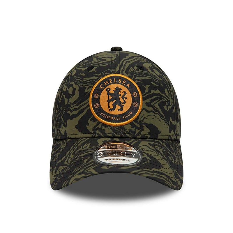 9forty New Era Chelsea Fc All Over Print Medium Adjustable Gorras Verdes | MA7201839